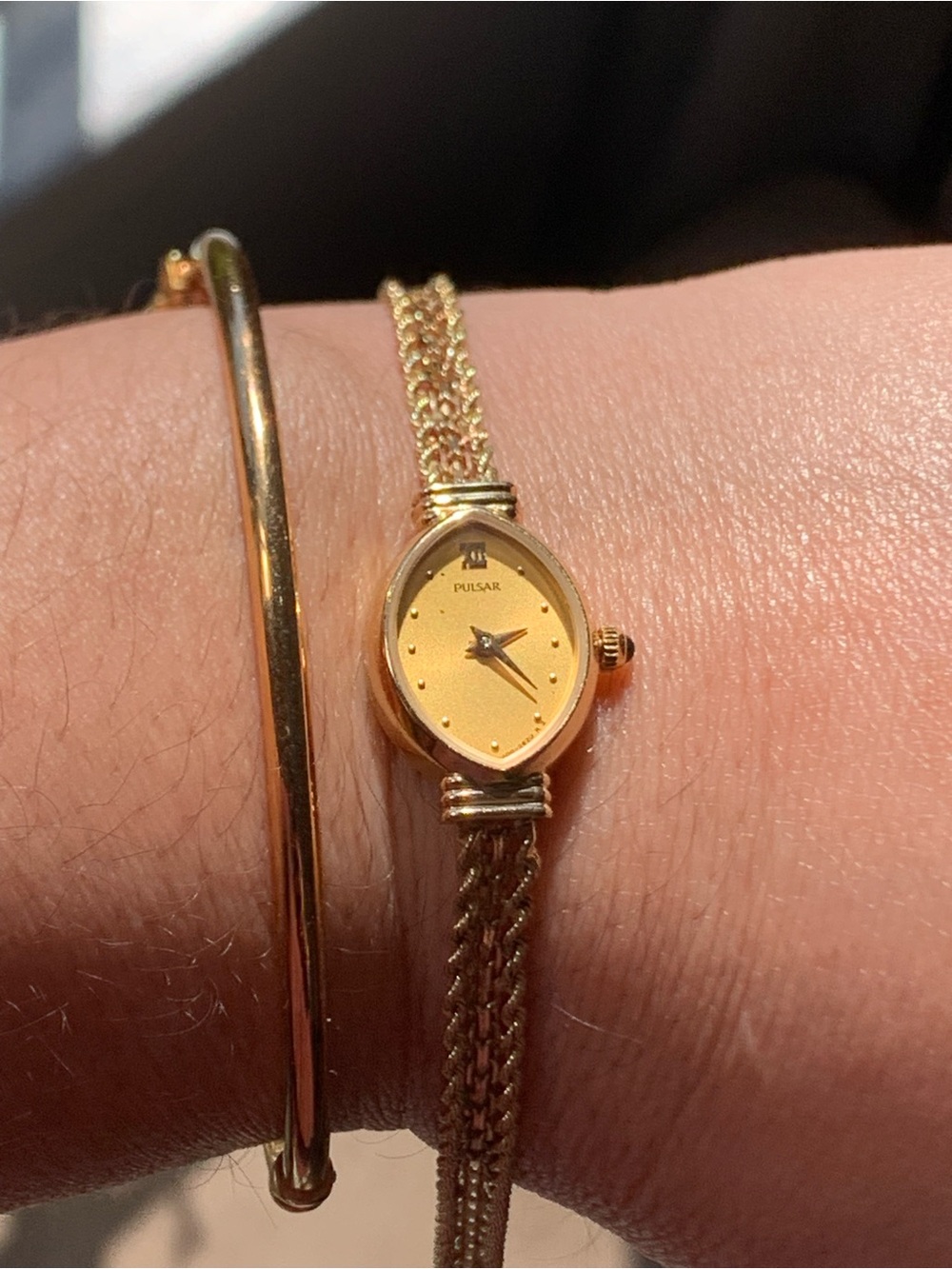 Pulsar Women's 14k Gold Braided Chain Dress Watch - Picture 2 of 10